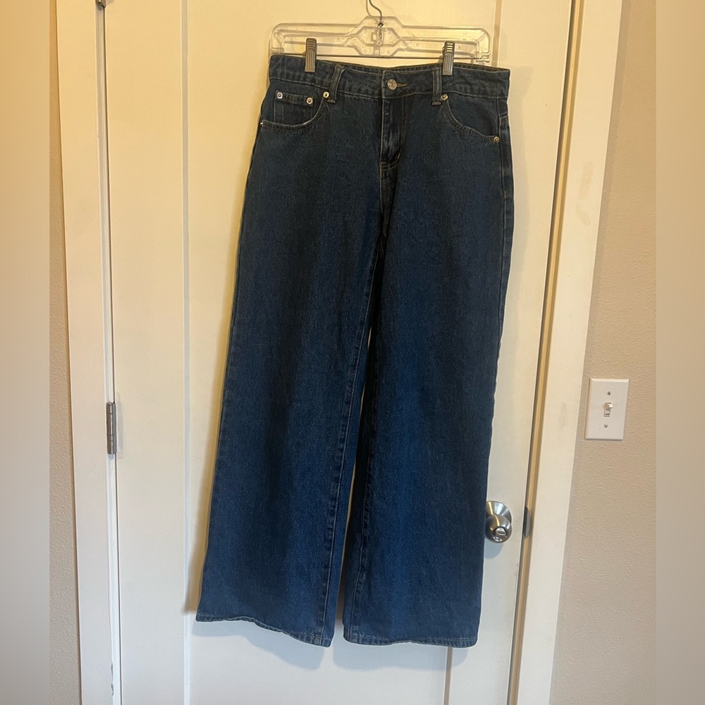 Edikted Dark Blue wide Leg Jeans